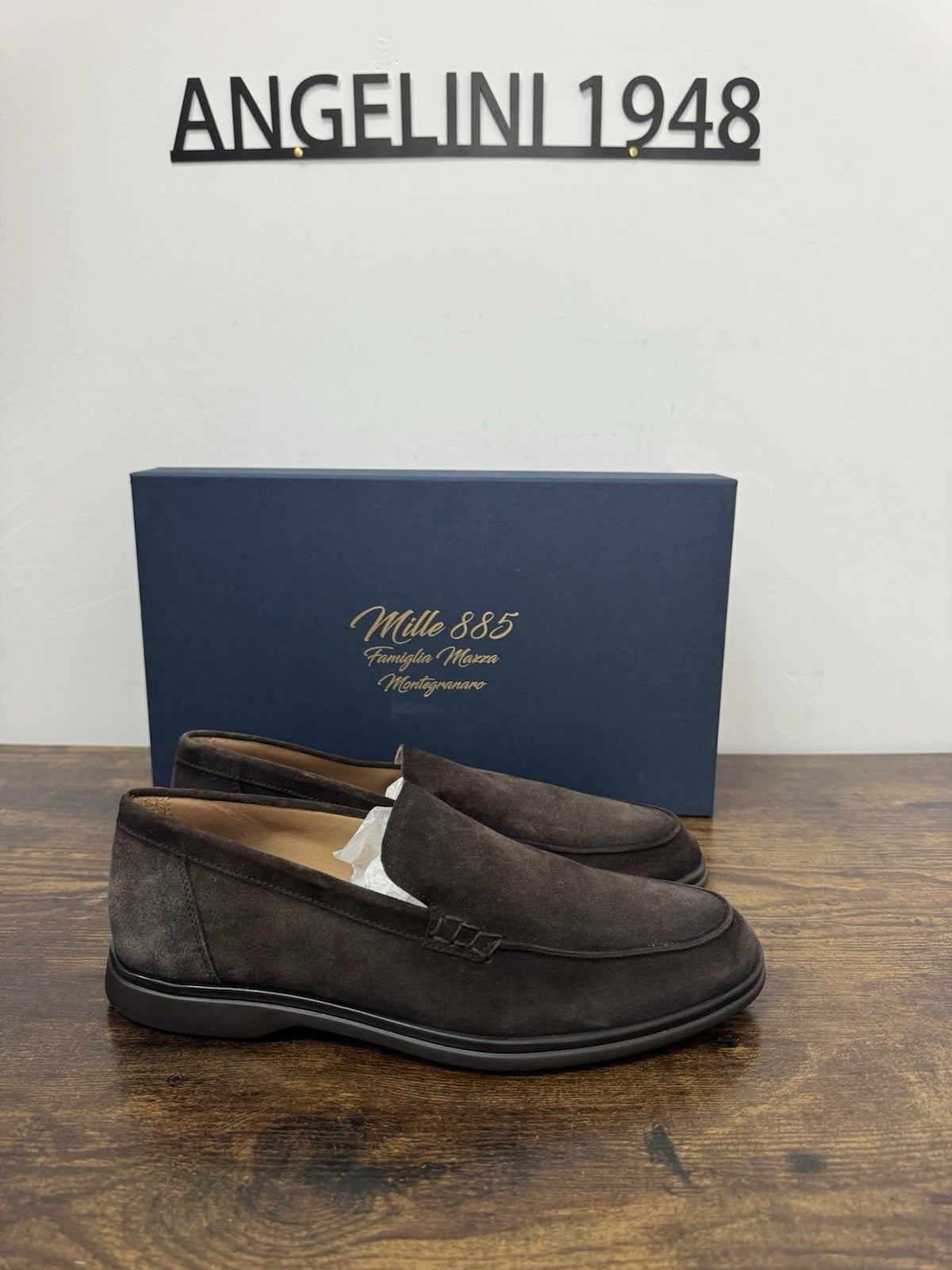 Mille 885 Mocassino Suede Brown Made In Marche Casual Top Quality Uomo 39