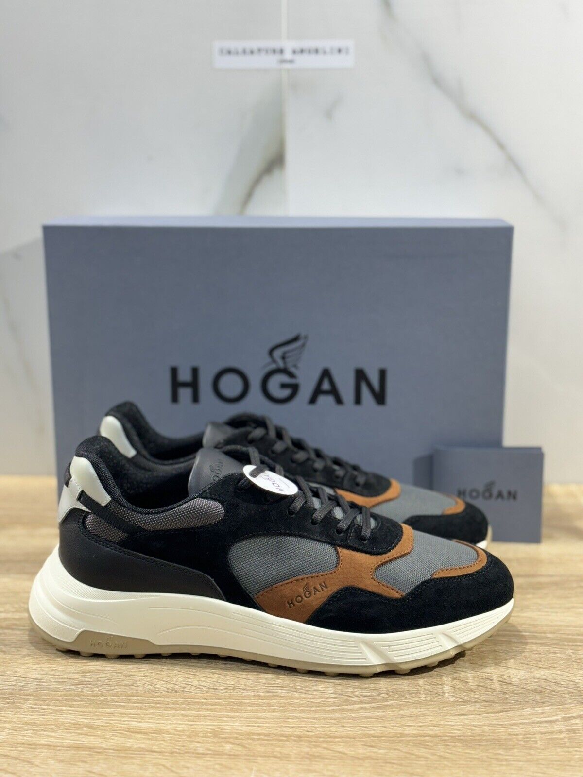 Hogan Hyperlight  uomo sneaker Pelle Nero  memory foam Luxury Hogan 40.5