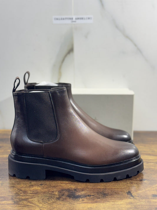 Santoni Chelsea   Donna Pelle Marrone   Casual Luxury Boot Woman Santoni 40.5