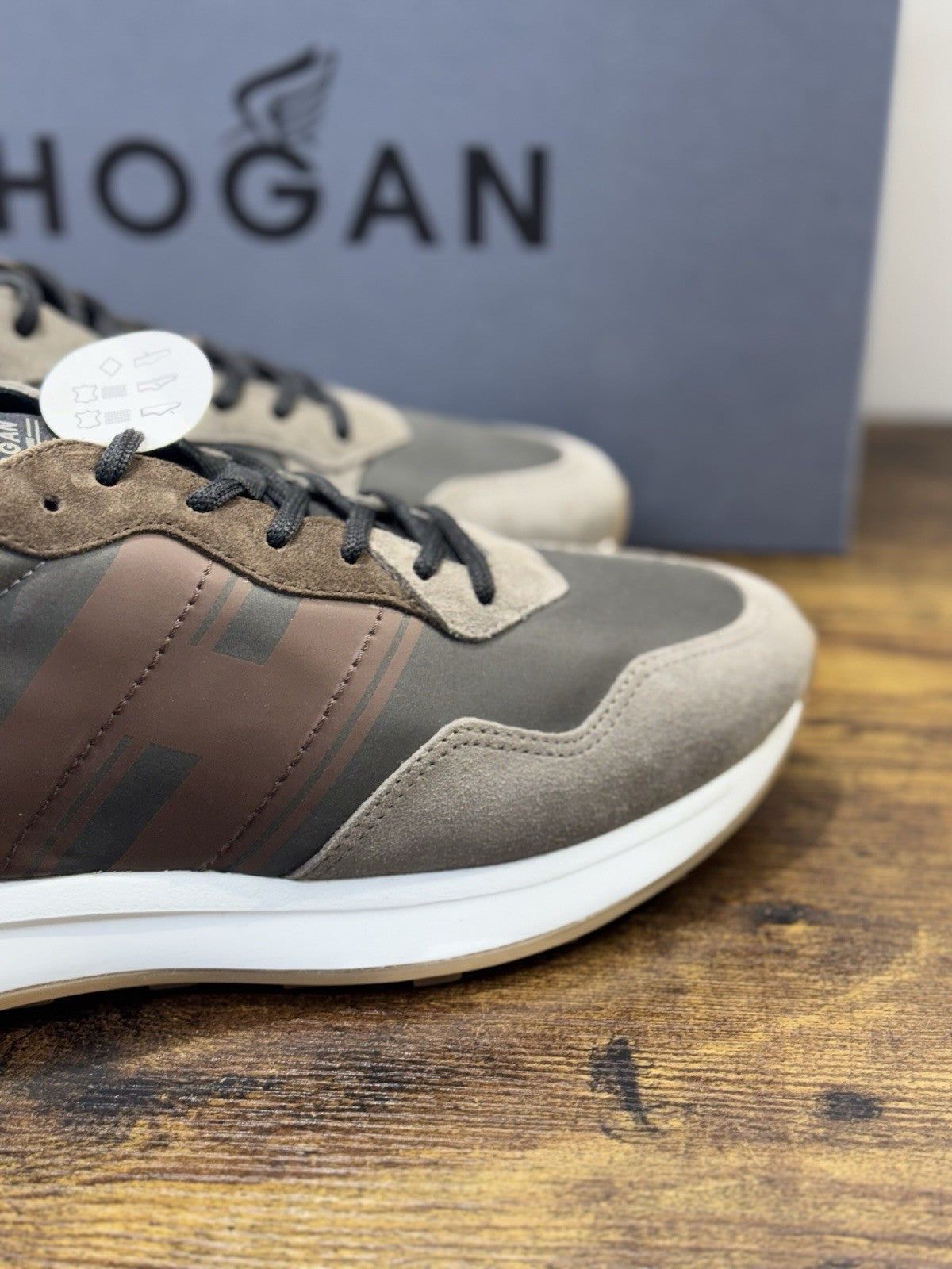 Hogan H601 Sneaker Pelle Suede Taupe  Memory Foam   Casual Hogan Uomo 41.5