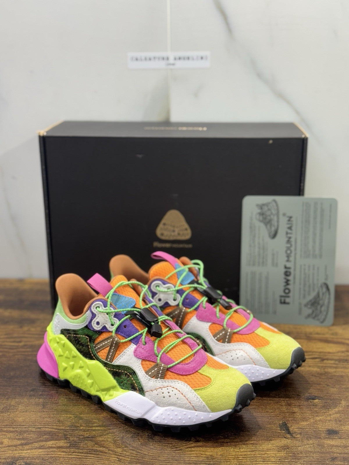 Flower Mountain Tiger Hill Green Orange White   Casual Donna 40