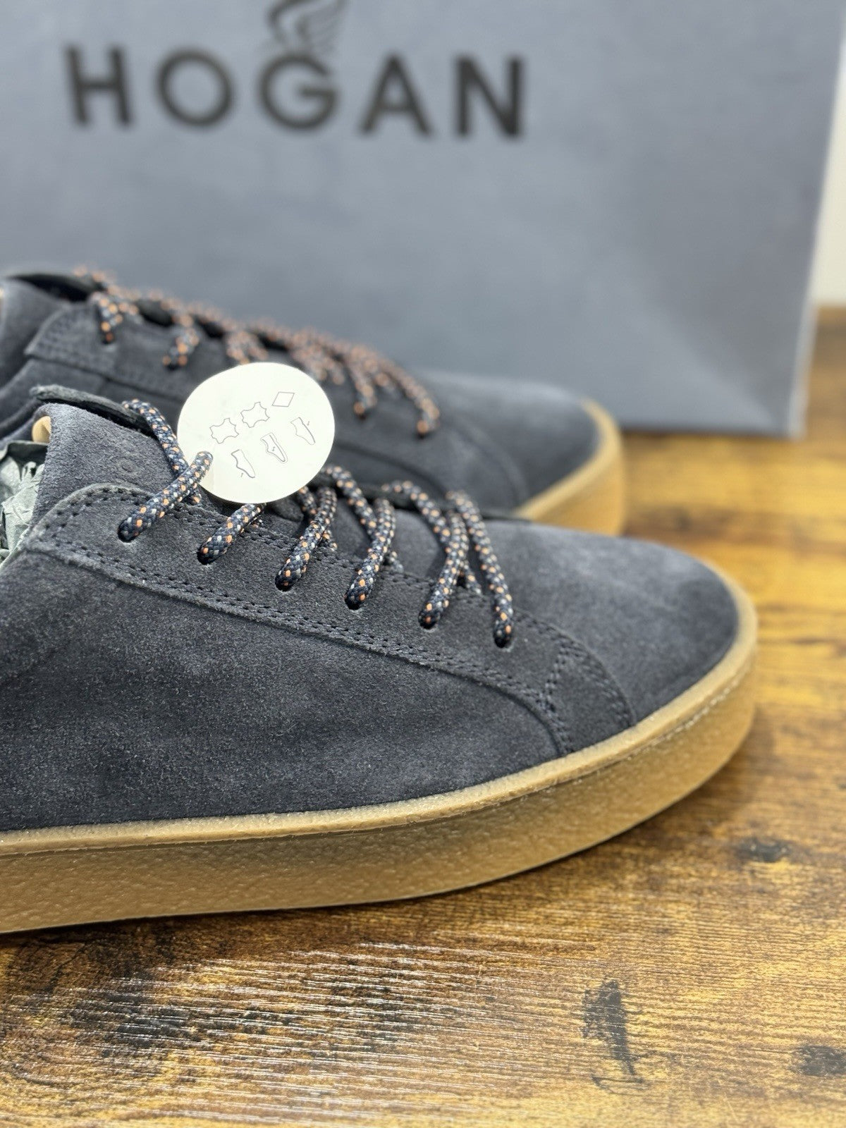 Hogan H476  Sneaker  Pelle Suede  Blu Casual Hogan   Uomo 40.5