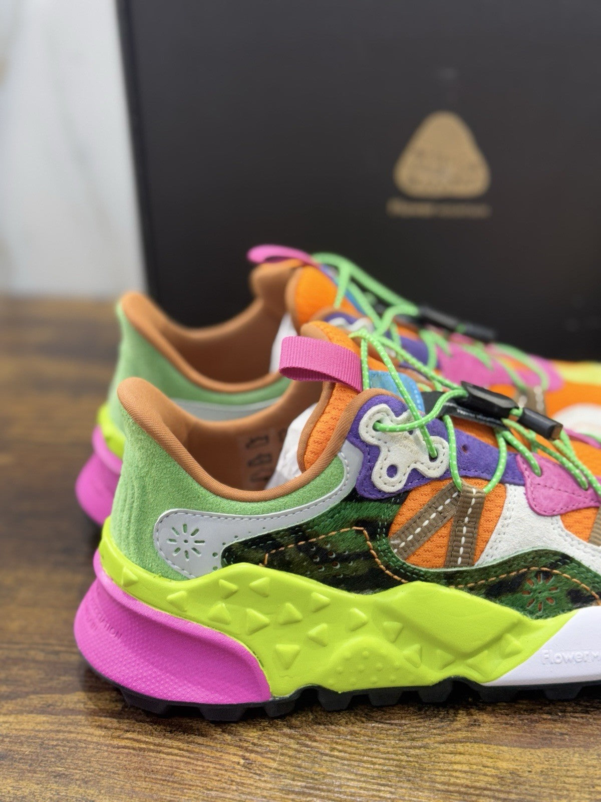 Flower Mountain Tiger Hill Green Orange White   Casual Donna 37