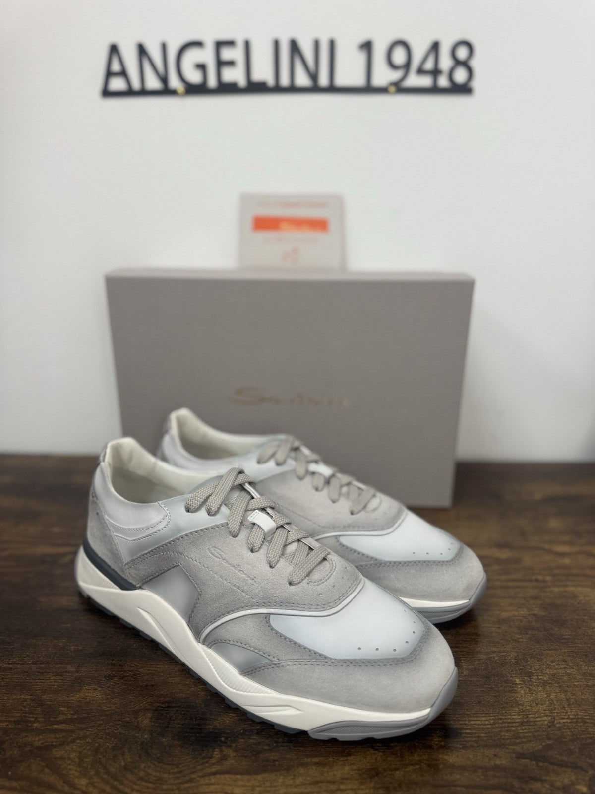 Santoni Innova Sneaker Pelle Grey   Casual Luxury Santoni Scarpa Uomo 43.5