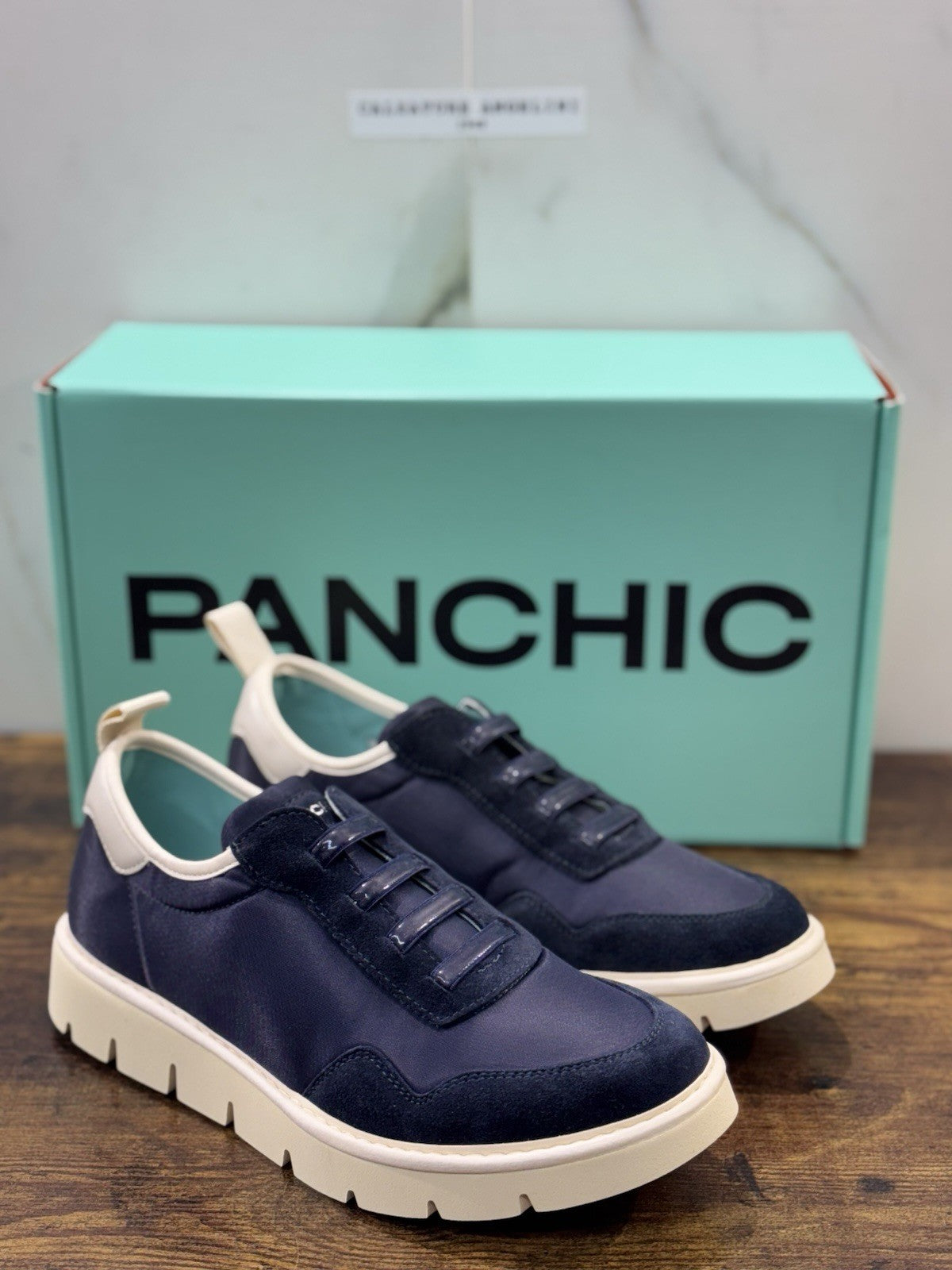 Panchic Slip On Scarpa Suede Nylon Blu   Casual Uomo 41