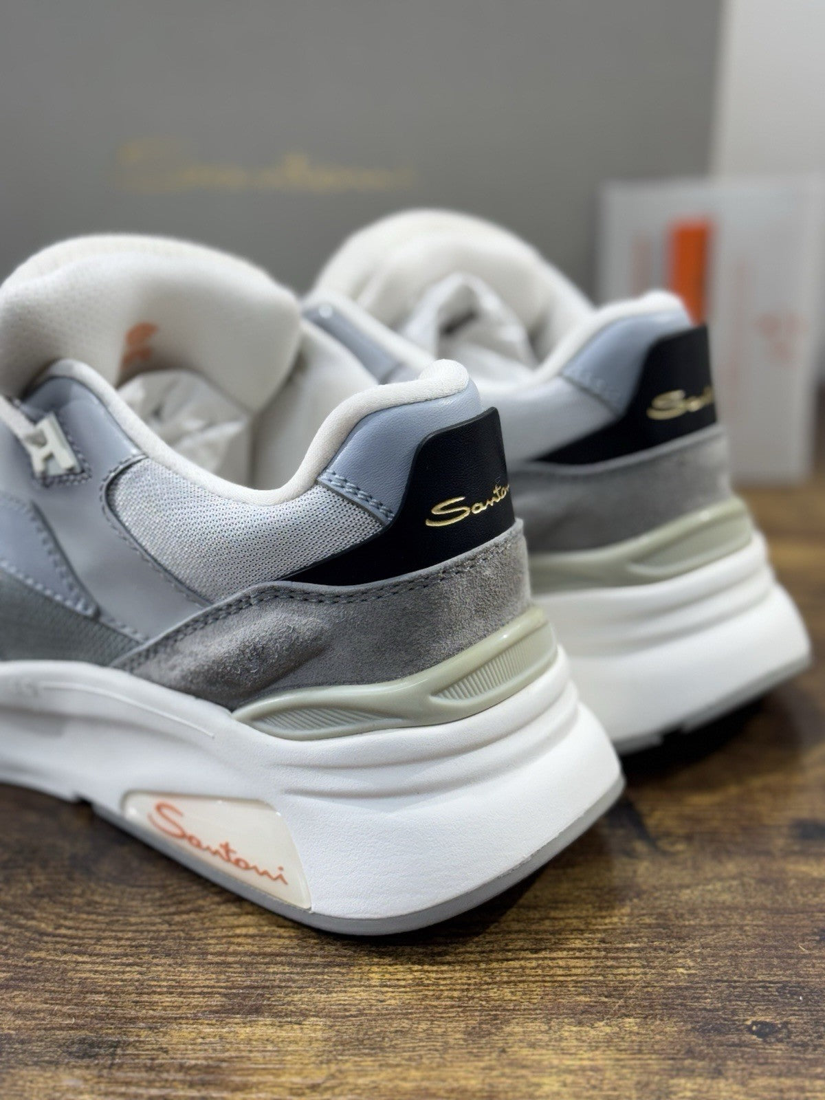 Santoni Herren Braun Leder Sneaker / Schuhe / Made in Italy Santoni Herren Braun Leder Sneaker / Schuhe / Made in Italy