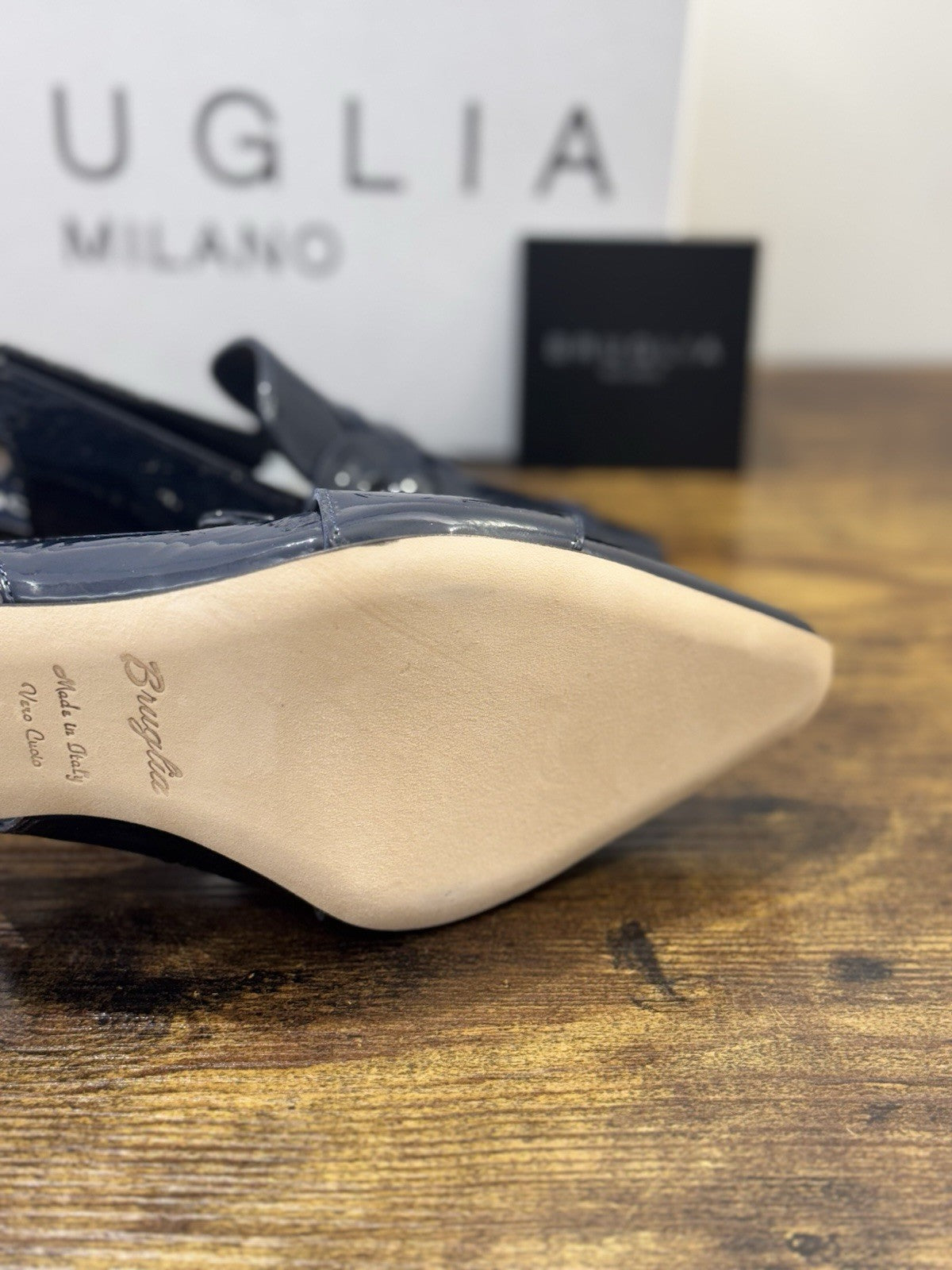Bruglia Milano Slingback Blu   Tacco Top Quality Scarpe Donna 40