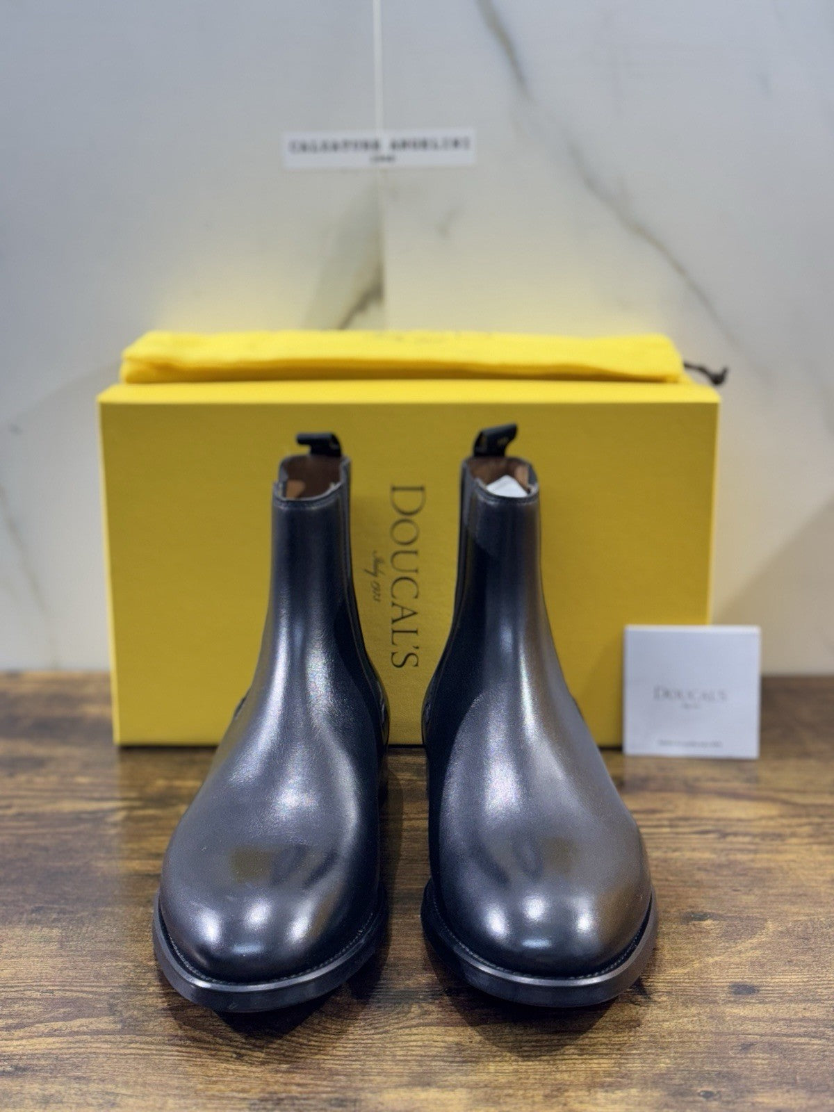 Doucal’s Scarpa Uomo Chelsea Boot Nero   Pelle    Luxury Men Doucal’s Shoes 44