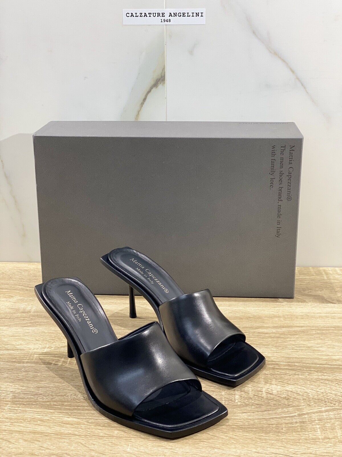 Mattia Capezzani Sandalo donna mules pelle Nera luxury sandal 38