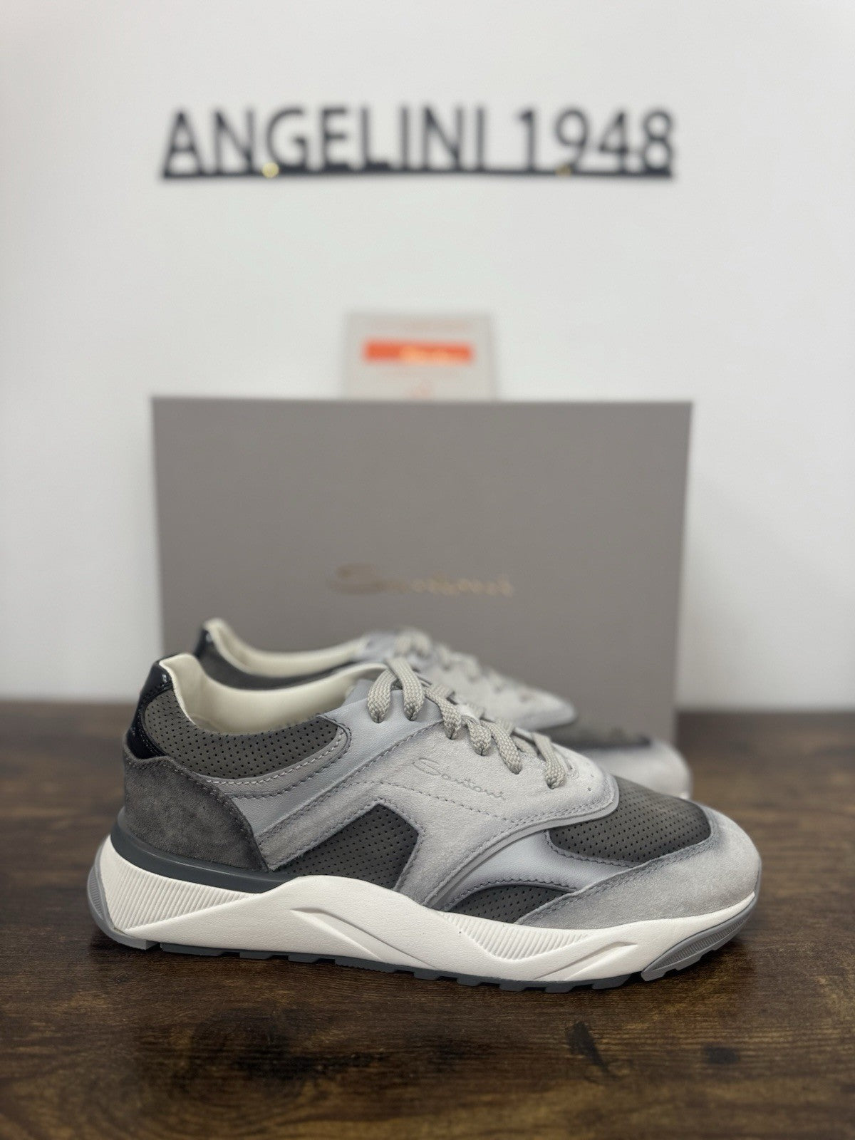 Santoni Innova Sneaker Pelle Grey   Casual Luxury Santoni Scarpa Uomo 42