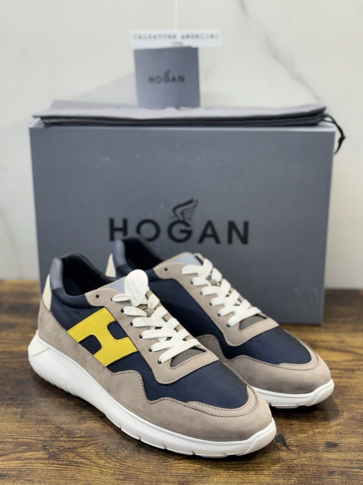 Hogan Interactive 3 Pelle Grey  Blu Casual Hogan Uomo 42.5