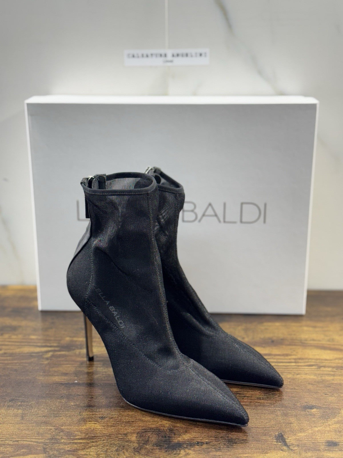 Lella Baldi Stivaletto LT074 Rete Nero  Luxury Woman Boot Made In Italy 37