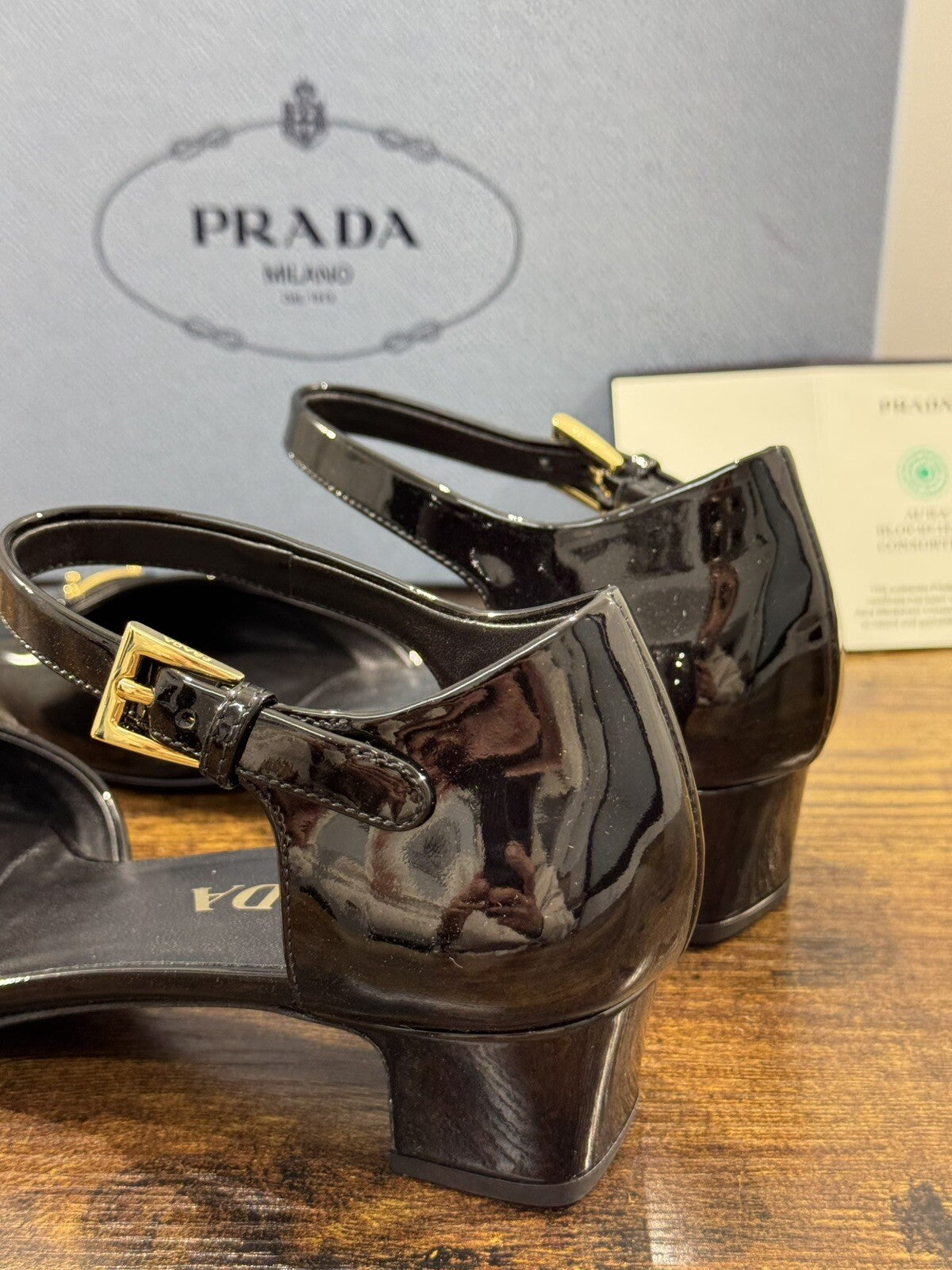Prada Pumps In Vernice Nera Donna Luxury Woman Prada Shoe 38.5