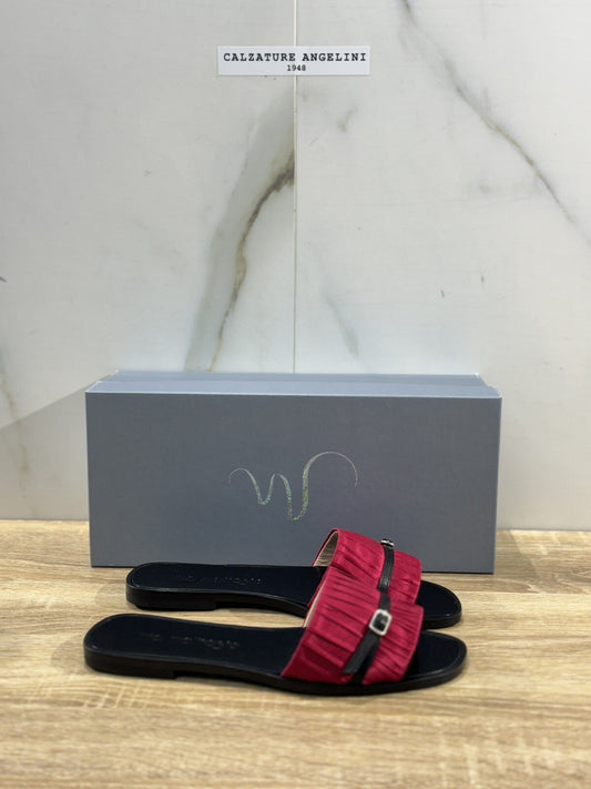 Mia Moltrasio Sandalo Donna Luxury Handmade Fucsia  Nero Casual Sandal 39