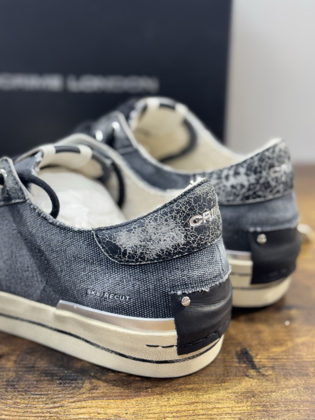 Crime London Sneaker Recut Low Canvas Nero Causal Uomo 43