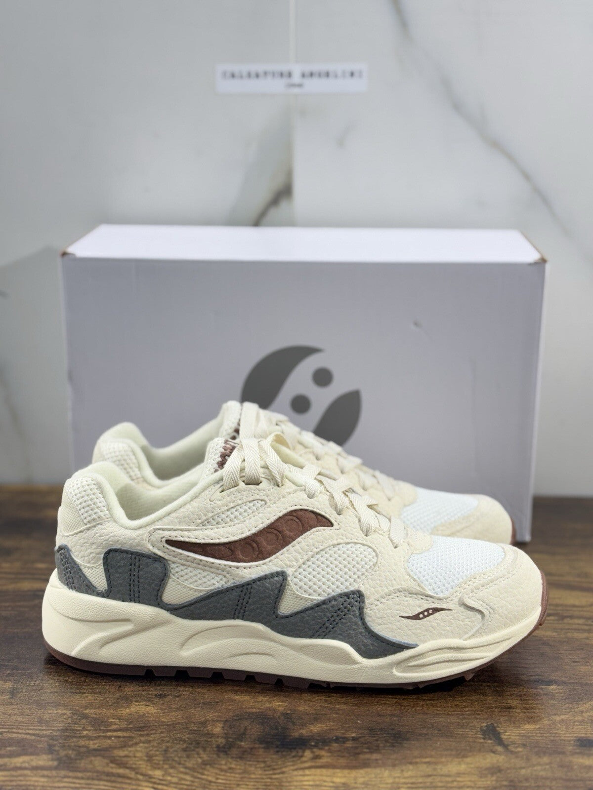 Saucony Grid Shadow 2 Sneaker Uomo Sand Brown  Pelle Casual Saucony 42.5
