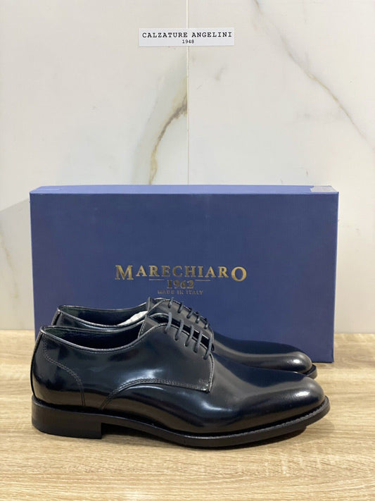 Marechiaro 1962 Derby Uomo Pelle Nera Polish Made In Italy 45