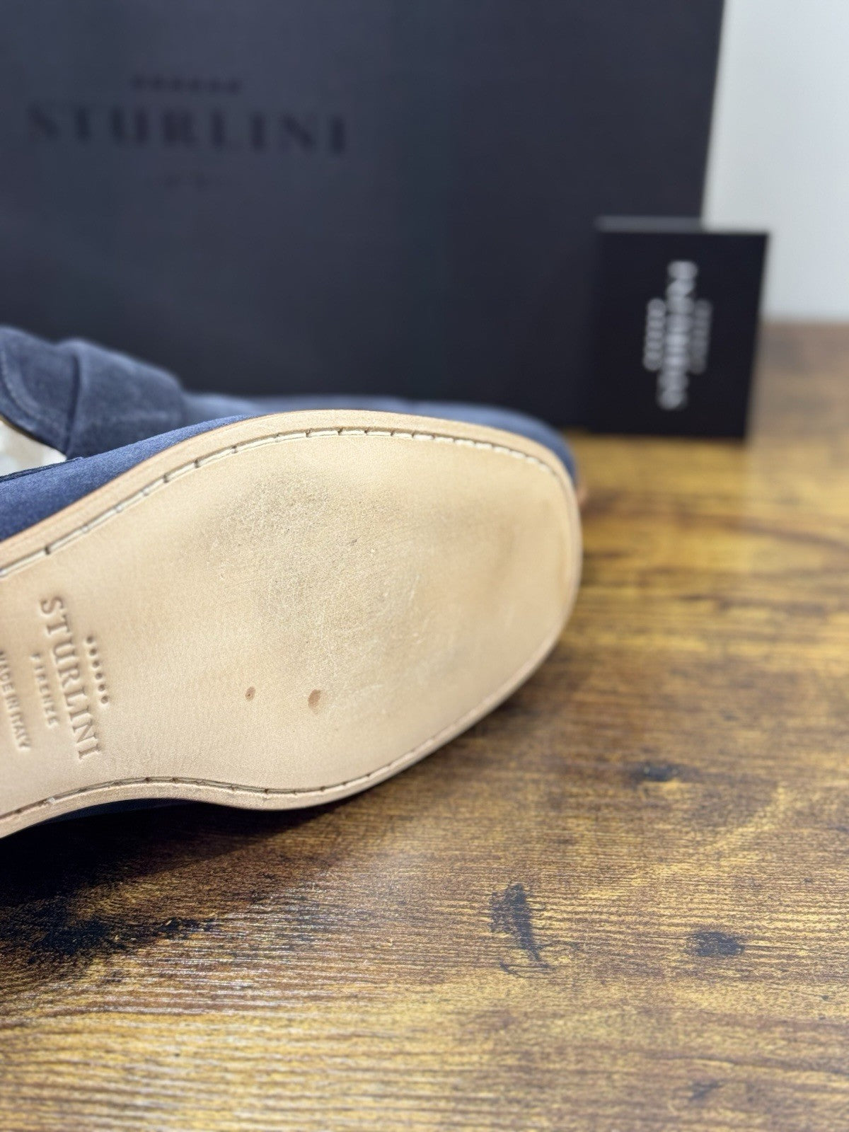 Sturlini Firenze Mocassino  Uomo Suede Blu      Luxury Craftmanship Men 43