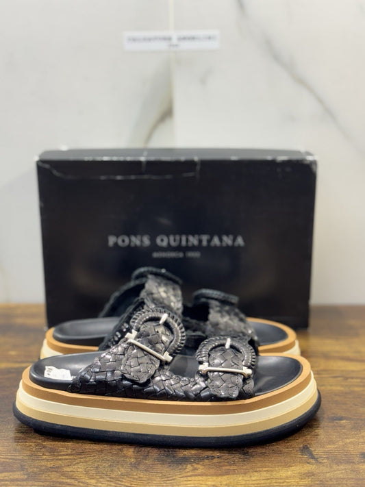 Pons Quintana Sandalo Ciabatta  Pelle Nero Casual Pons Quintana Donna 36