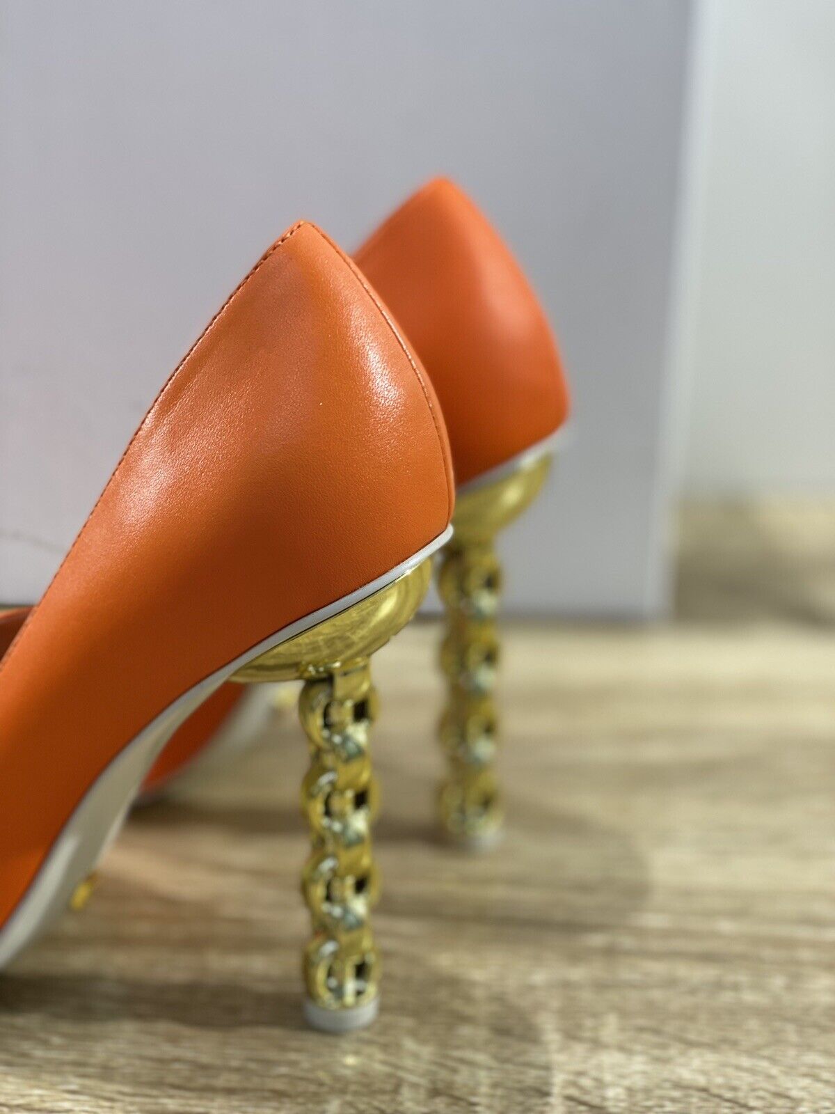 Kat Maconie Decollete Donna Lydia In Pelle Orange Gold Heel  Kat Maconie 37