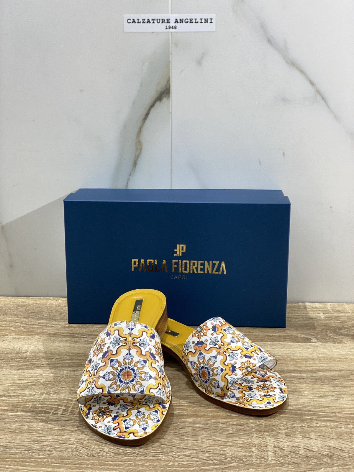 Paola Fiorenza Capri Sandalo Donna Maiolica Giallo Fatte A Mano 37