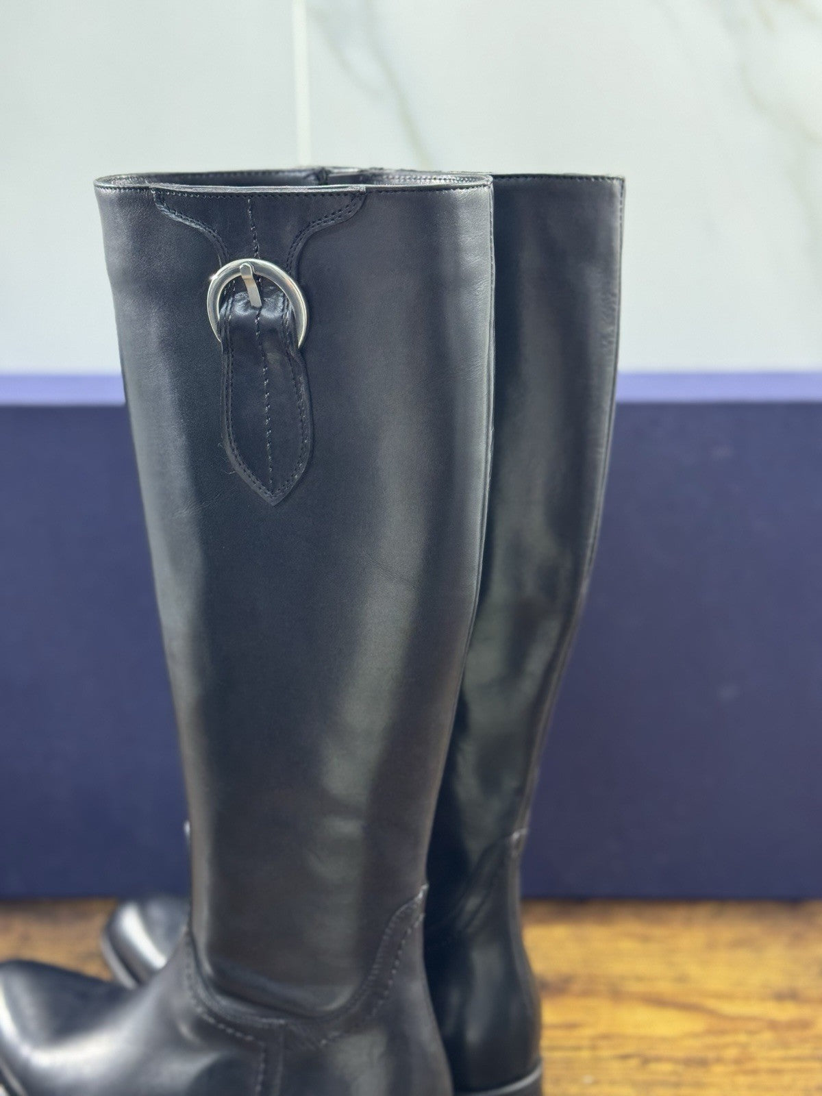 Stivale Cesare Marinucci Cavallerizza Fatto A Mano Pelle Nero   Made in Italy 37