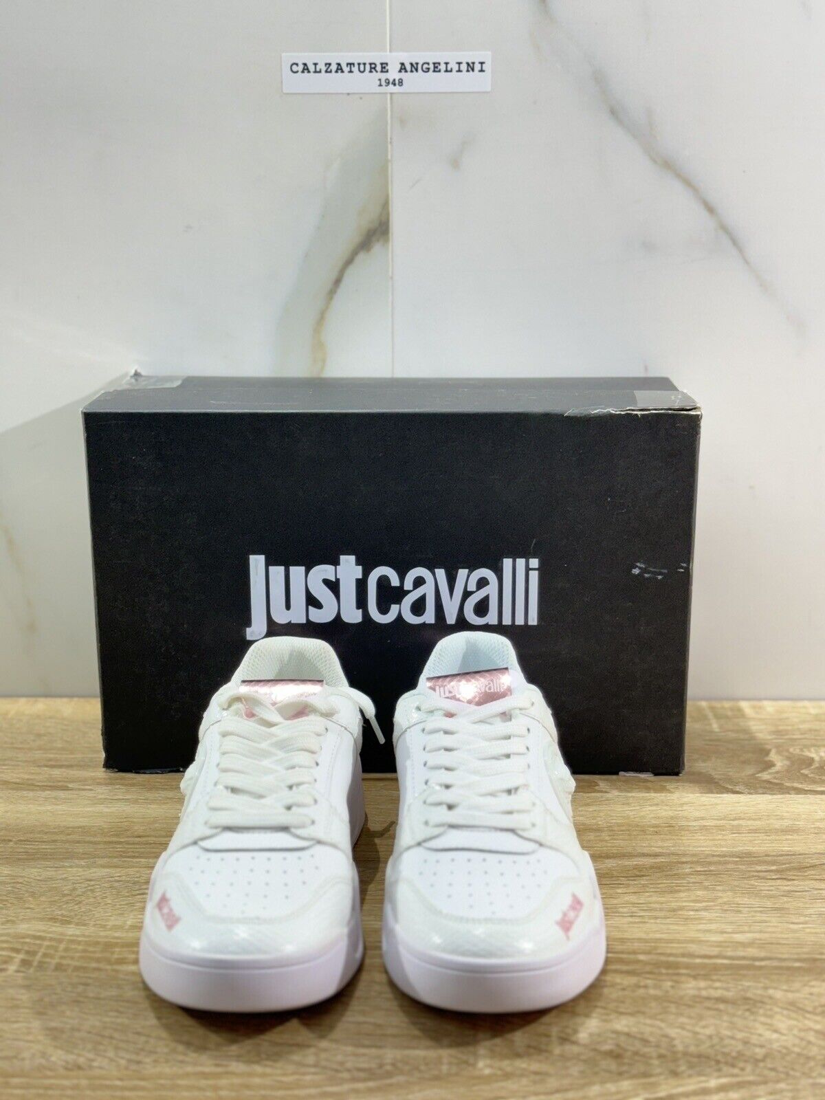 Just Cavalli Sneaker Donna Pelle Bianca Extra light Cause Shoes 36