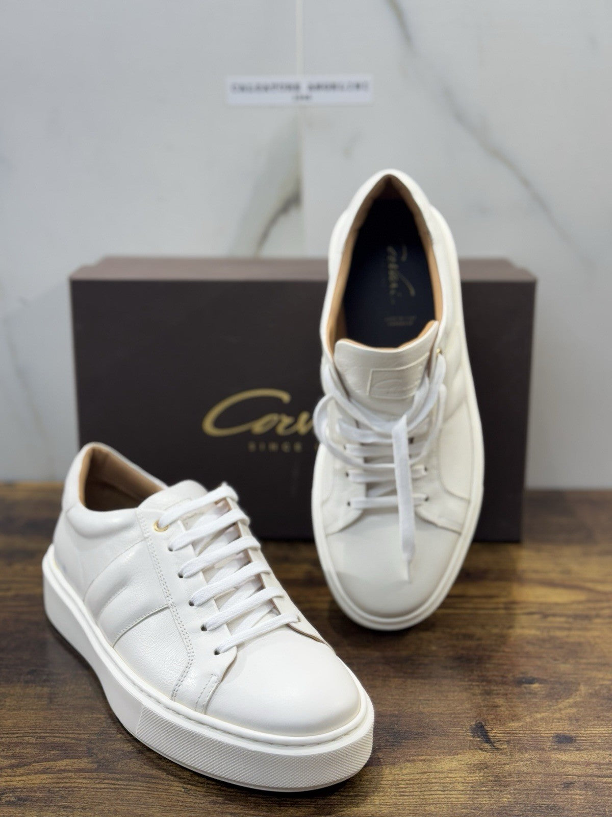 Corvari Scarpa Uomo Sneaker Extra Light Pelle Bianca Casual Uomo Corvari 43