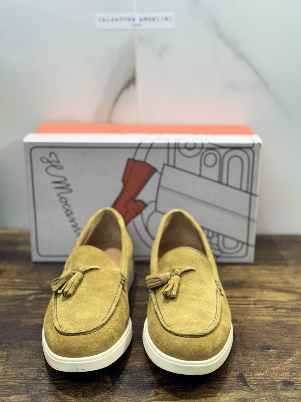 Il Mocassino Summer Walk Nappine  Pelle Suede Sabbia  Fatto In Italia Uomo 43