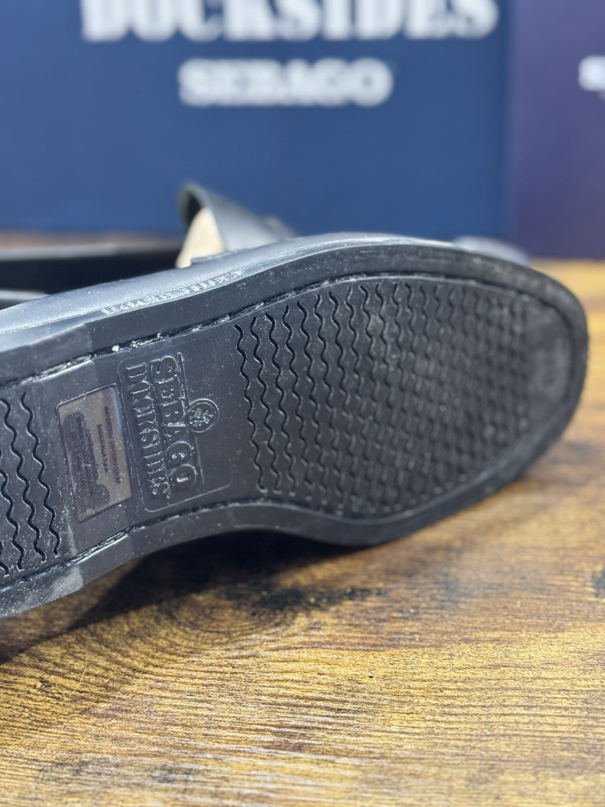 Sebago Dolphin Waxed Mocassino Pelle Nero Icon Sebago Uomo 41.5