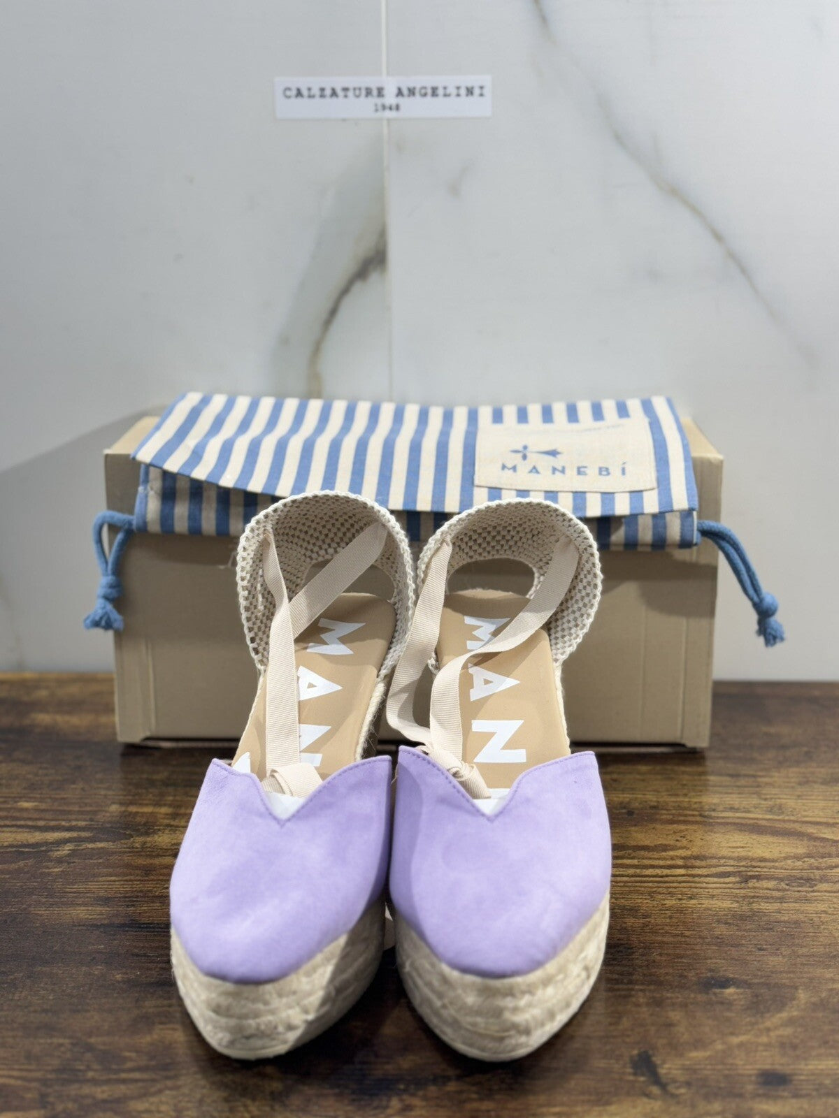 Manebi’ Sandalo Donna Zeppa Lilla Suede Casual Manebi’ Summer Icon 39