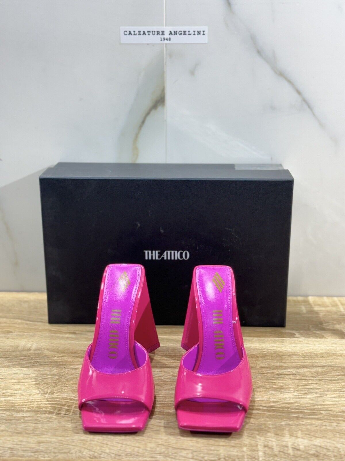 The Attico Devon Mule  115 Mm Fucsia Fluo  Luxury The Attico Sandal 36