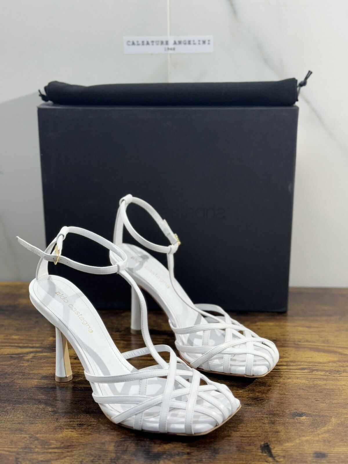 Aldo Castagna Sandalo Donna Lidia Pelle Bianco    Luxury Woman Sandal 39