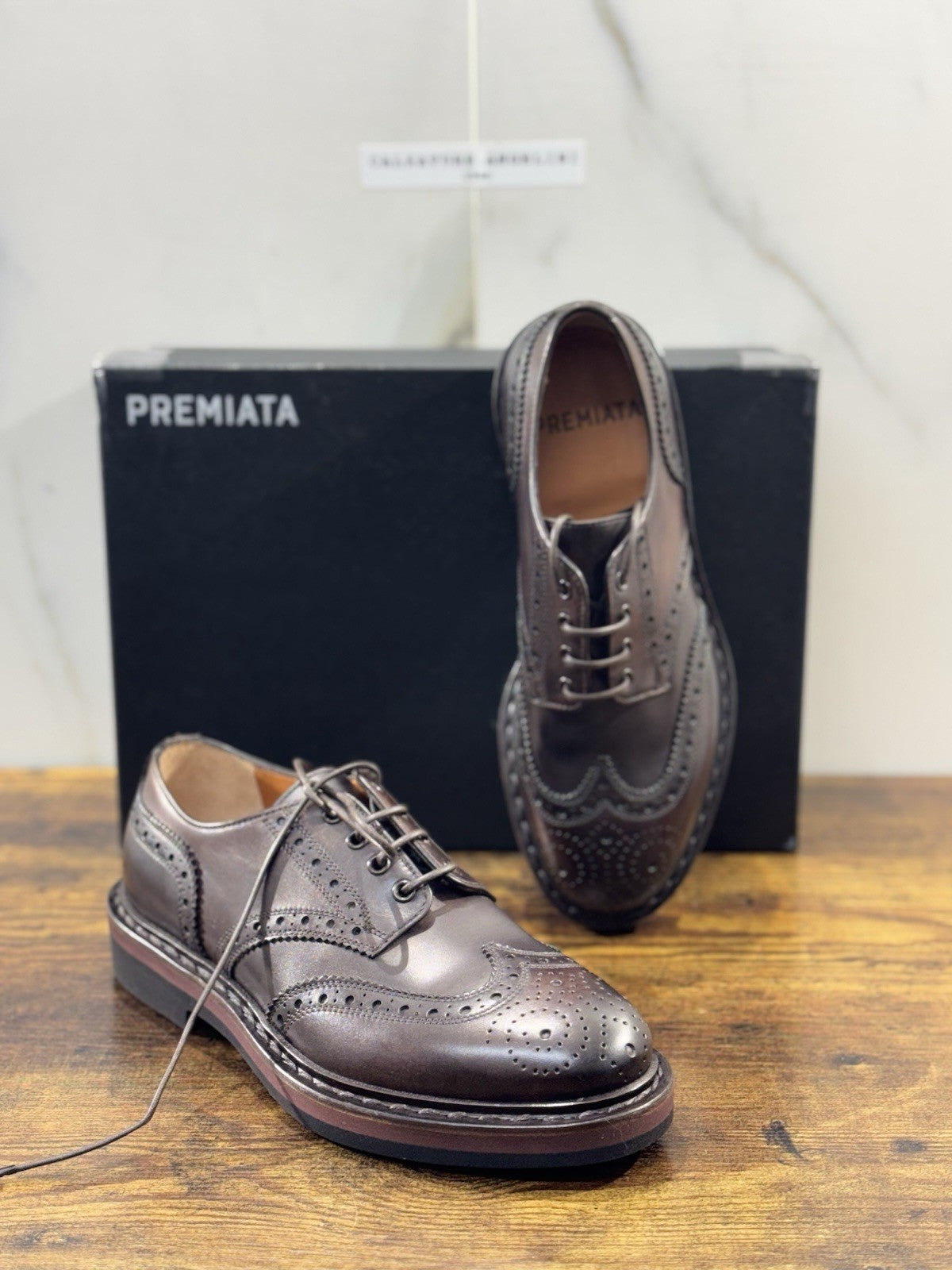 Premiata Derby Brogue  1 Linea Pelle Ebano Luxury Premiata Men Shoe 40
