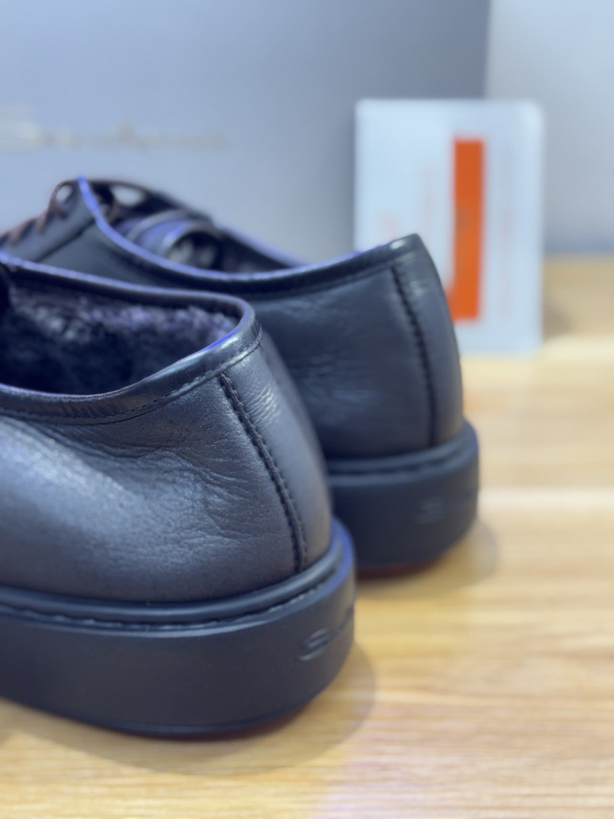 Santoni Icon Sneaker Pelle Brown Fur Inside Luxury Santoni Scarpa Uomo 43