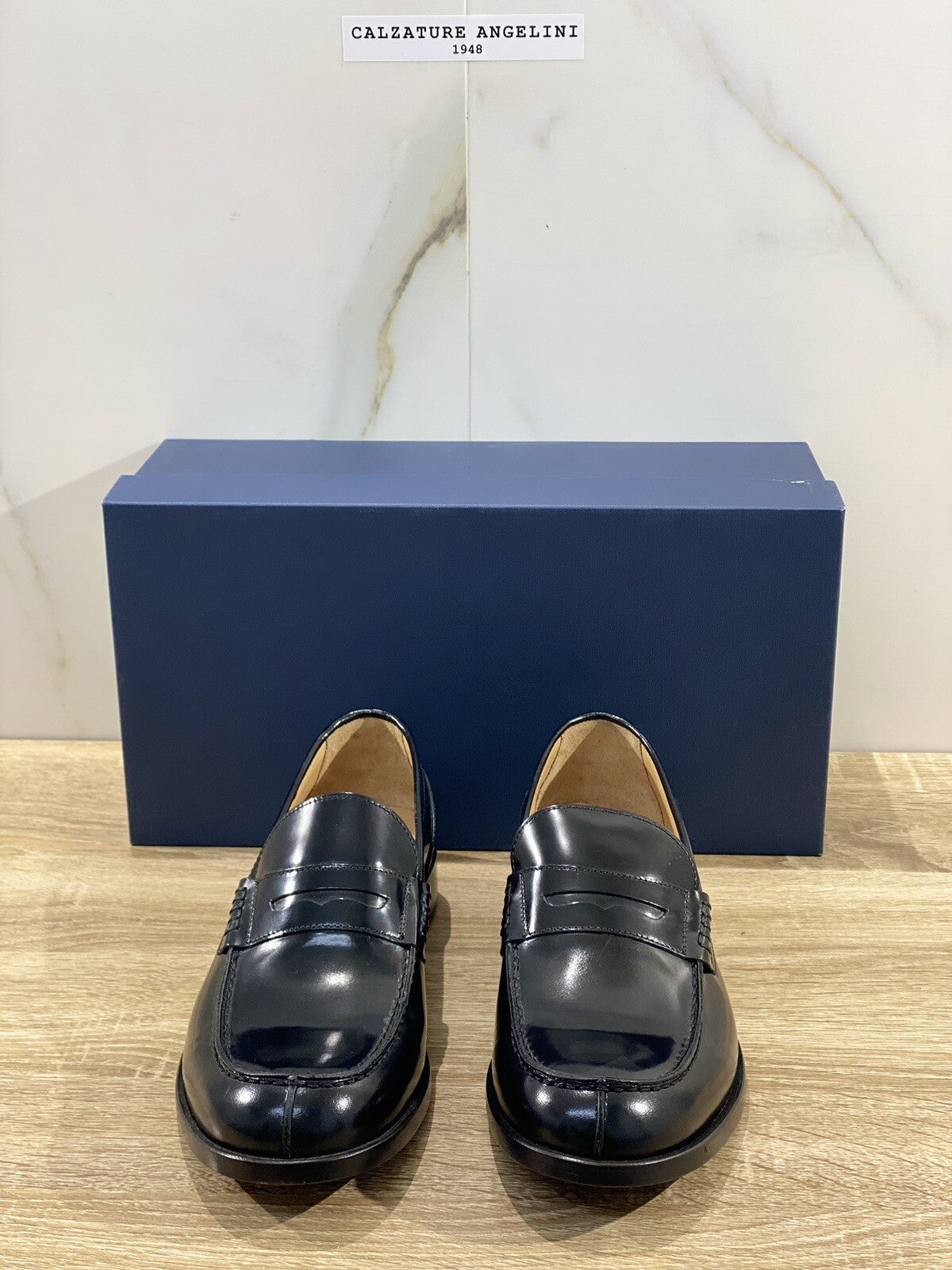 Seboy’s Mocassino uomo pelle nera polish binder fondo cuoio 39