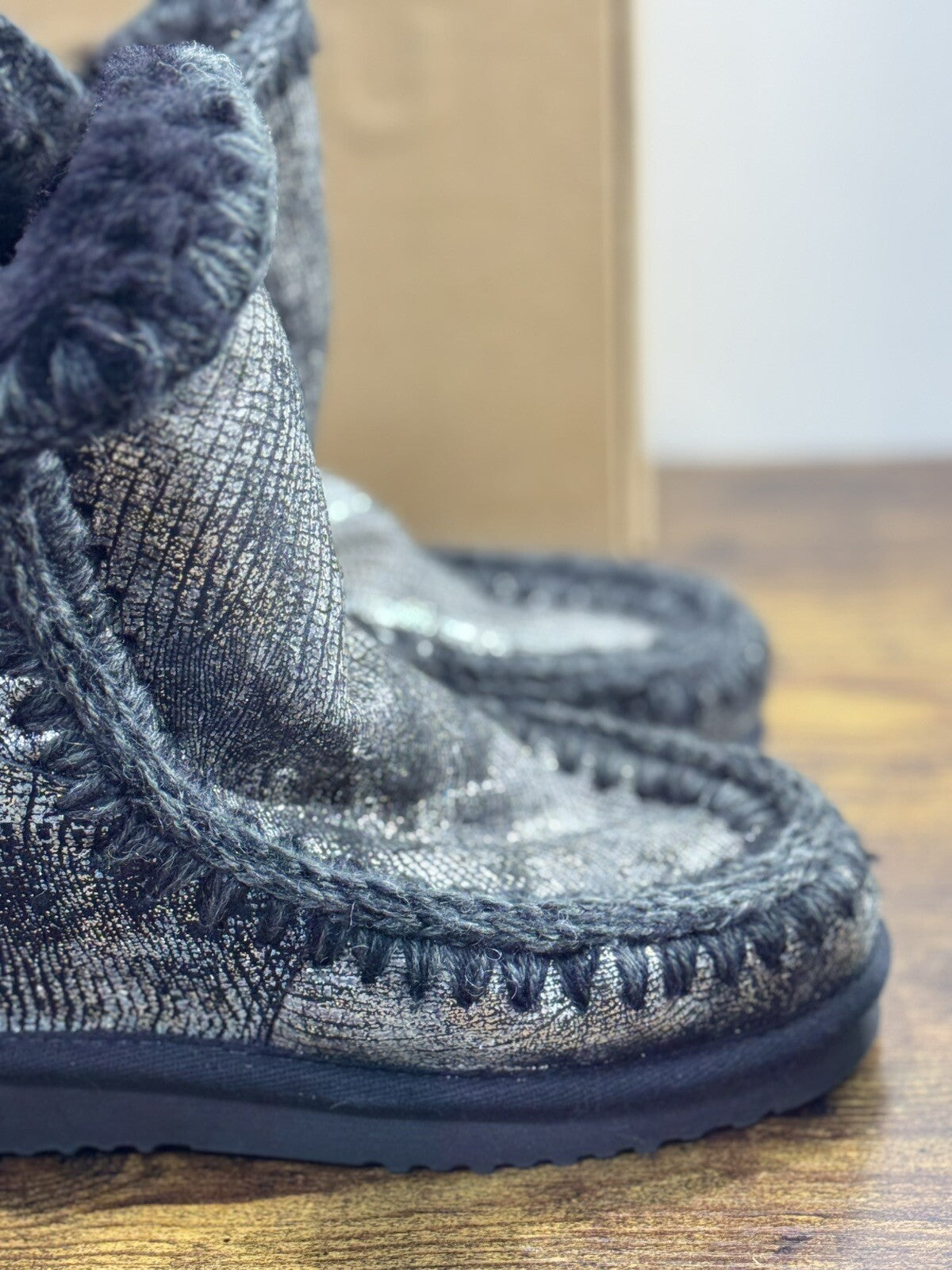 Mou Inner Wedge Nero Laminato Casual Mou Woman Boot 36