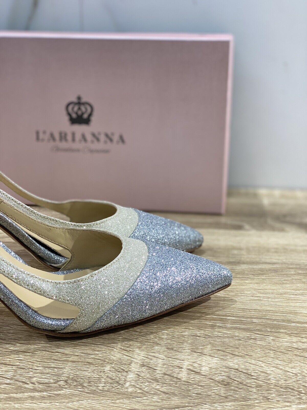 L’ARIANNA Sling Back Donna Luxury Argento Con Tacco 39