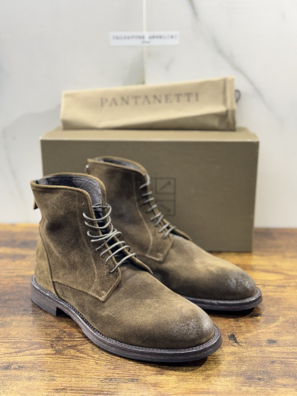 Pantanetti Polacco    Uomo Pelle Suede  Casual Luxury Men Shoe 41