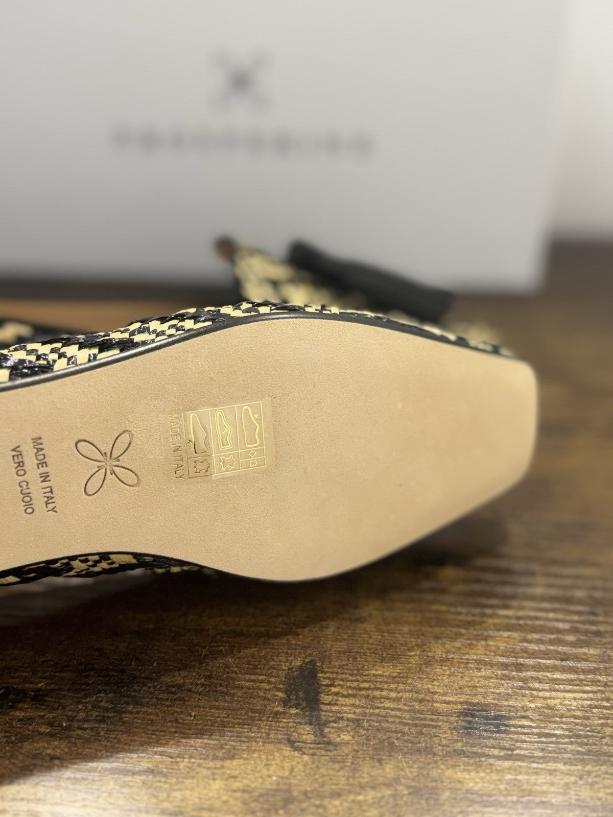 Prosperine Mocassino In Raffia Nero Beige Nappine  Casual Flat Shoes Donna 38.5