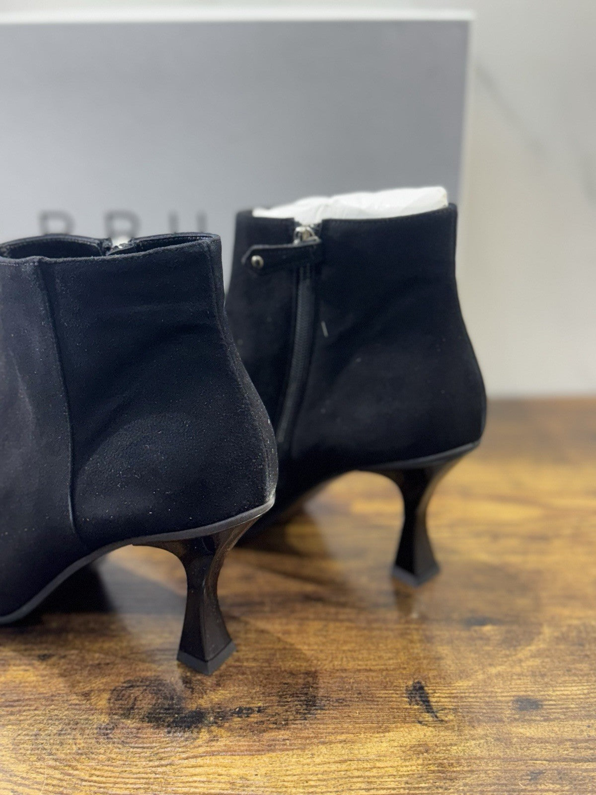 Bruglia Milano Chelsea Boot Nero  Suede Pelle  Top Quality Scarpe Donna 40