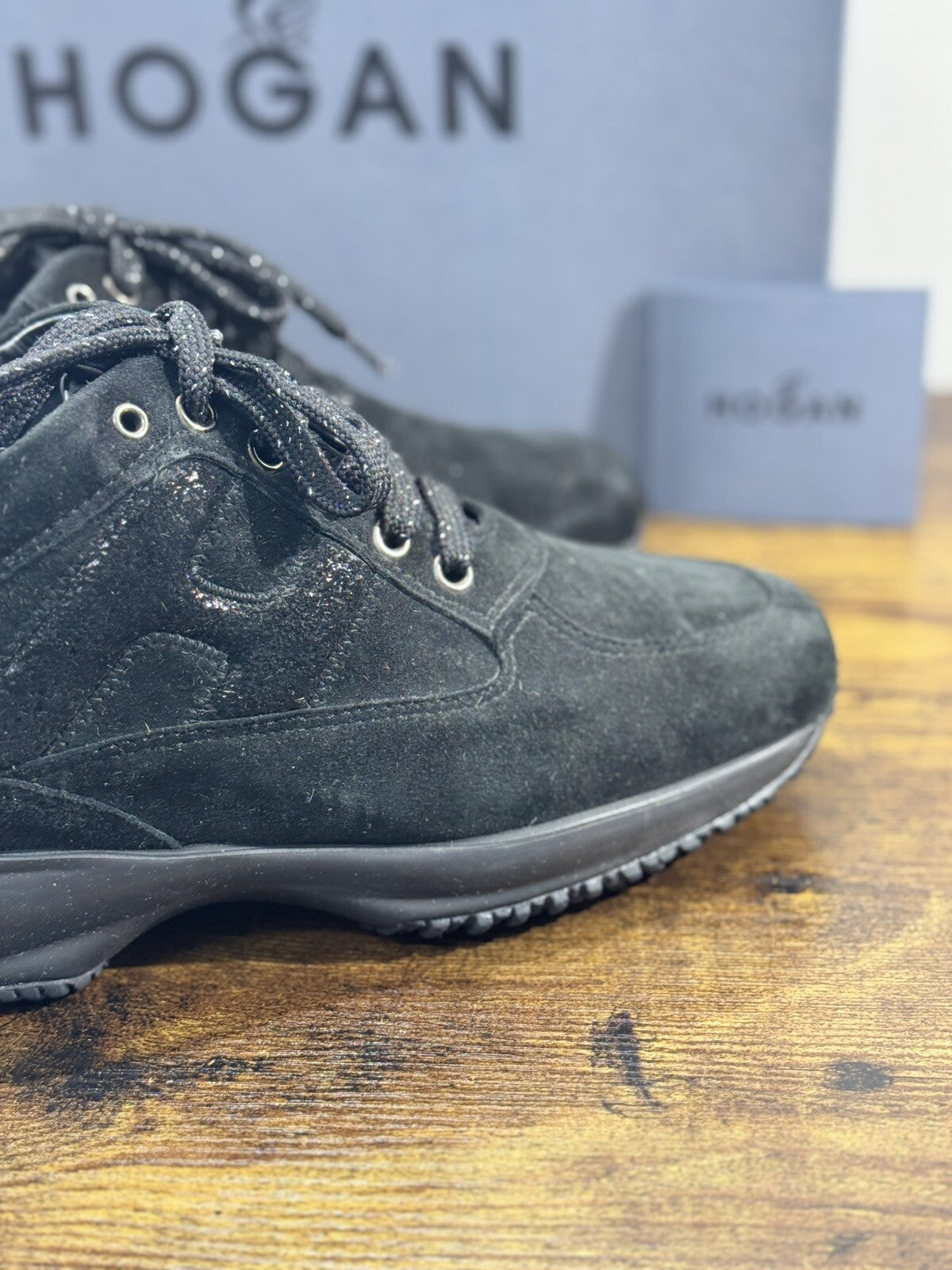 Hogan Interactive Donna Sneaker  Suede Nero   Luxury Hogan Woman 37