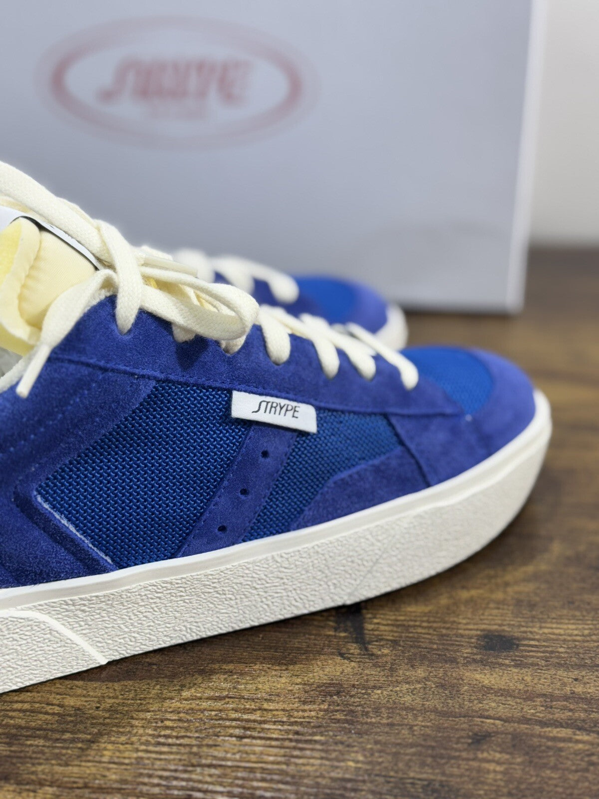 Strype Sneaker Uomo Low Top Suede Blu  Casual Men Shoes 46