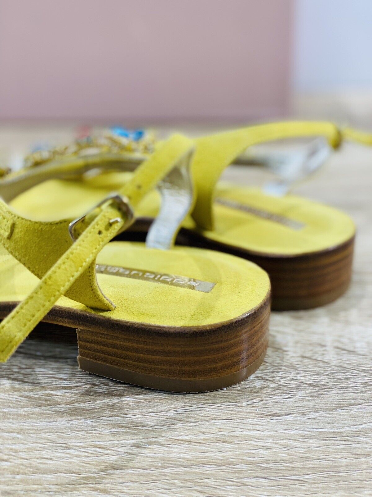 Eddi Cuomo Luxury Sandals Donna Giallo Fatti A Mano Totally Handmade 36