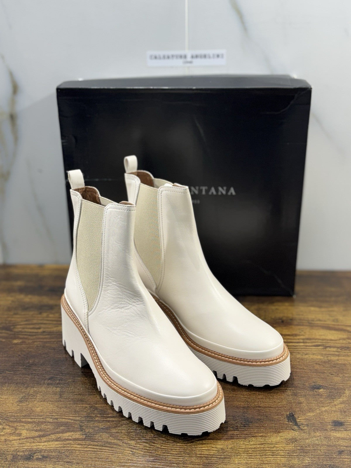 Pons Quintana Stivaletto Donna Carm B Pelle Bianco     Zeppa  Luxury Boot 38