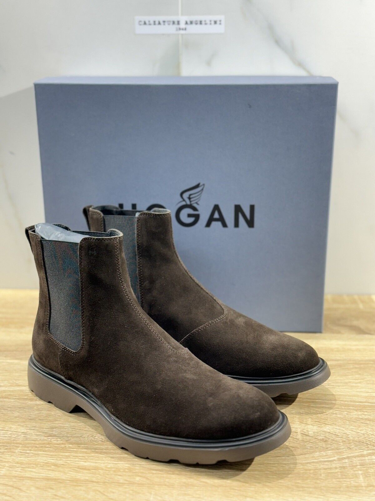 Hogan H393 Chelsea Boot Uomo Suede T Moro  Extra Light Casual Hogan Boot 41.5