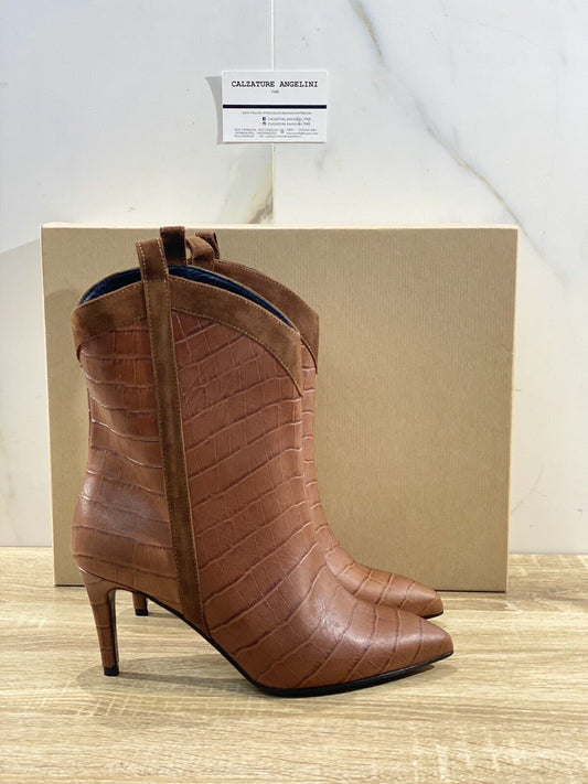 Luca Valentini Stivaletto Donna Tracy Cocco Cuoio Luxury Boot Woman 39