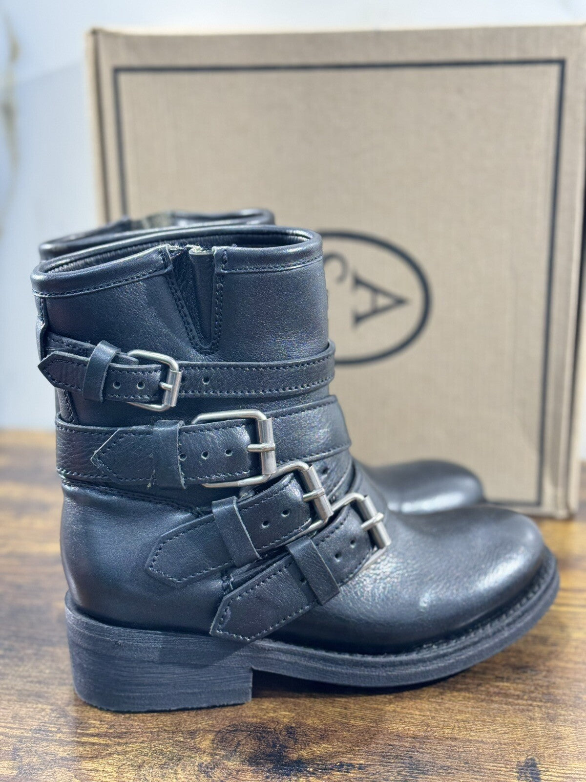 Ash Biker Donna Pelle Nero Made In Mexico Top Quality Ash Icon Boot 36