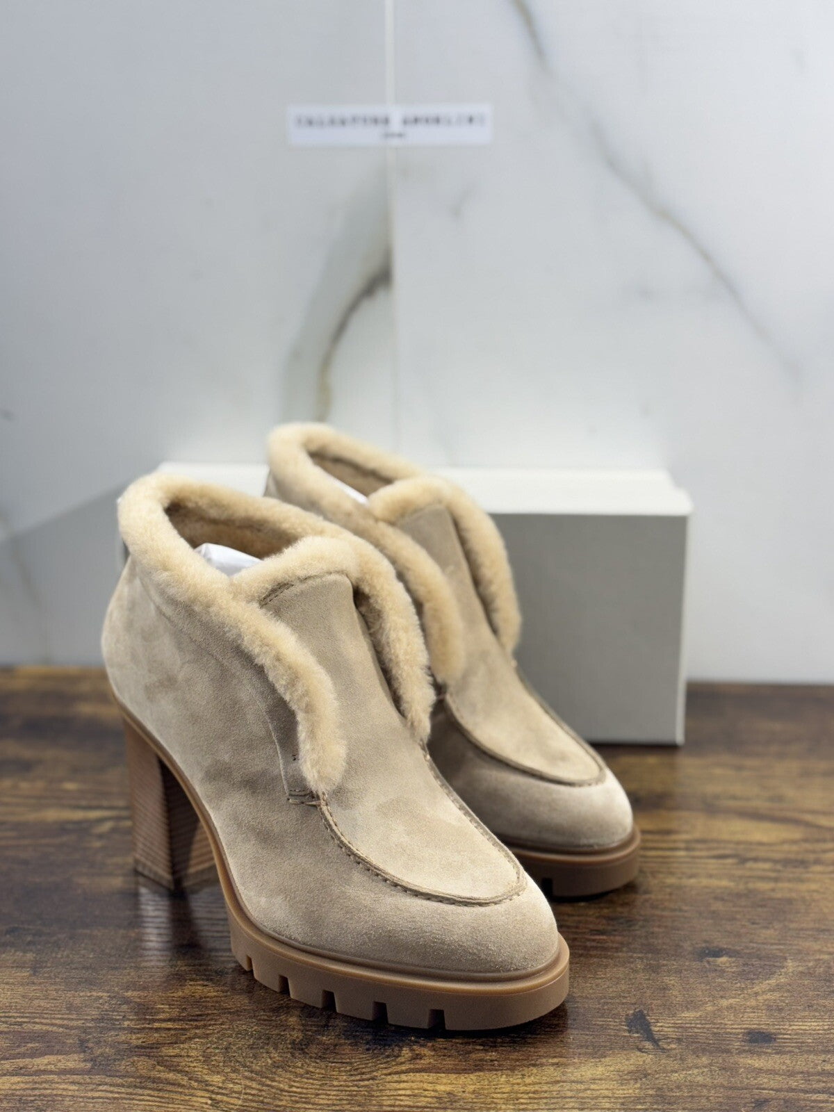 Santoni Tronchetto  Donna Pelle Suede   Casual Luxury Boot Woman Santoni 38.5