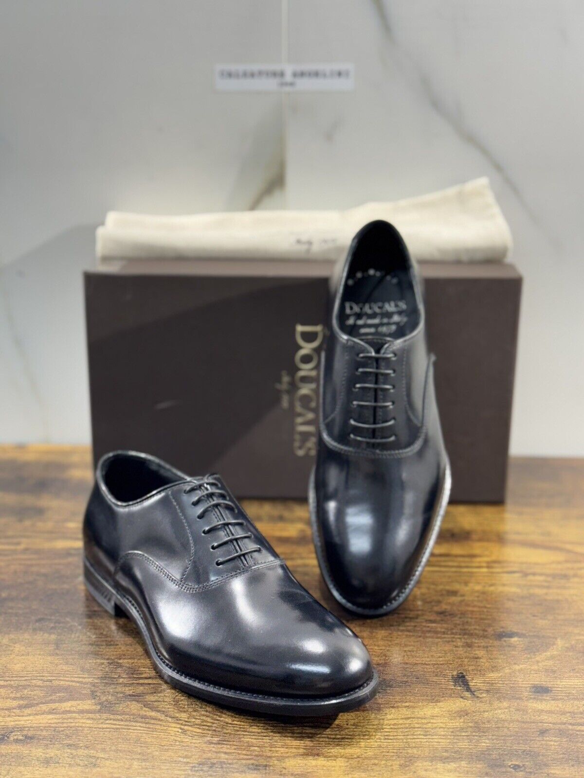 Doucal’s Scarpa Uomo Derby Oxford Pelle Nero  Luxury Men Doucal’s Shoes 41